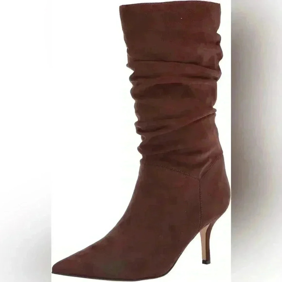 Marc Fisher Women's Manya Mid Calf Brown Faux Suede Boot Size 9 - Picture 2 of 7